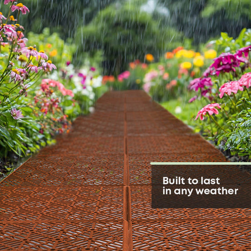 Interlocking Garden Tiles 9 Pack Terracotta