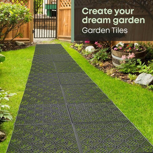 Interlocking Garden Tiles 9 Pack Grey