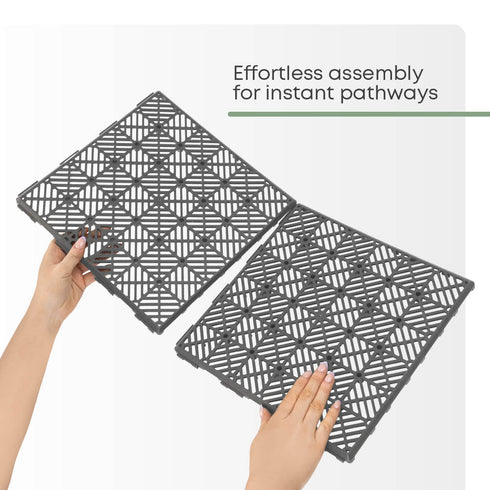 Interlocking Garden Tiles 9 Pack Grey