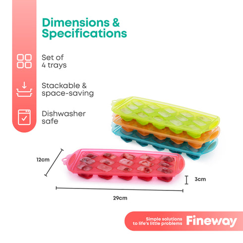 Silicone Ice Cube Trays Easy-Release – Set of 4