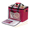 Knitting Crochet Storage Bag with Clear PVC Lid - Maroon