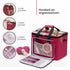 Knitting Crochet Storage Bag with Clear PVC Lid - Maroon