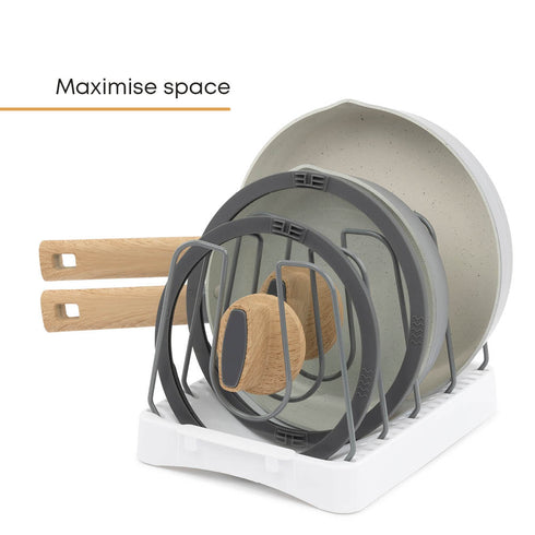 Kitchen Pan Lid Holder Organiser with Adjustable Dividers