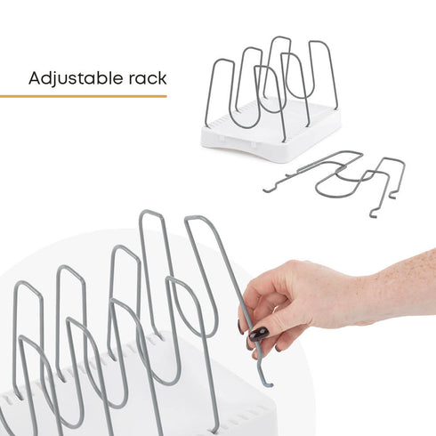 Kitchen Pan Lid Holder Organiser with Adjustable Dividers