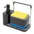 3-in-1 Soap Dispenser with Sponge Holder – Black