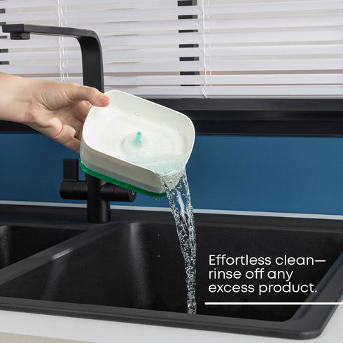 3-in-1 Soap Dispenser with Sponge Holder – White
