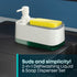 2-in-1 Soap Dispenser & Sink Organiser with Sponge Holder – White