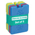LIVIVO Freezer Block Set 5 Pack 200g - Assorted Colours BPA Free Reusable Ice Packs