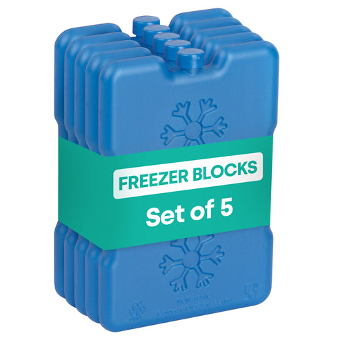 LIVIVO Freezer Block Set 5 Pack 200g - Blue BPA Free Reusable Ice Packs