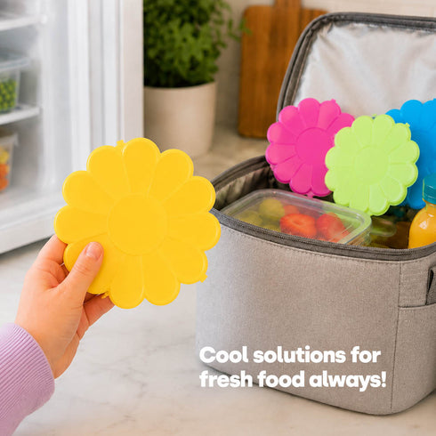 LIVIVO Freezer Block Set 4 Pack - 110g BPA Free, Reusable Ice Packs - Sunflower Shape