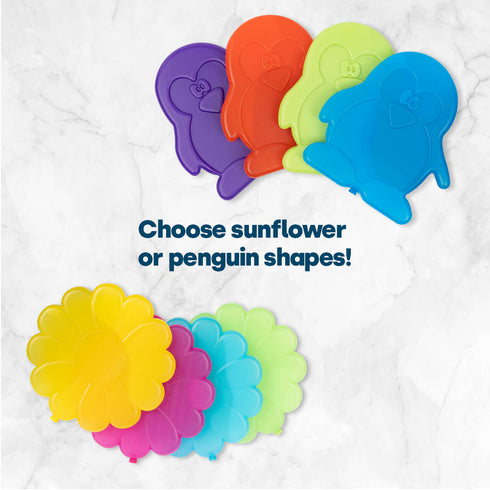 LIVIVO Freezer Block Set 4 Pack - 110g BPA Free, Reusable Ice Packs - Sunflower Shape