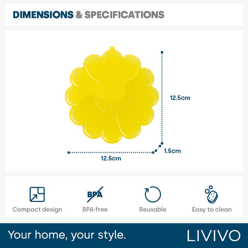 LIVIVO Freezer Block Set 4 Pack - 110g BPA Free, Reusable Ice Packs - Sunflower Shape