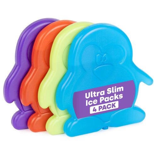 LIVIVO Freezer Block Set 4 Pack - 120g BPA Free, Reusable Ice Packs - Penguin Shape