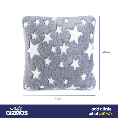 Starry Night Glow in the Dark Cushion - Grey