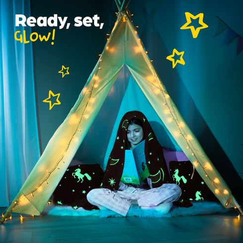 Unicorn Glow in the Dark Cushion - Pink