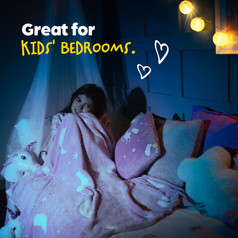 Unicorn Glow in the Dark Cushion - Pink