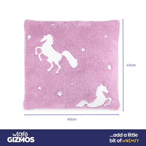 Unicorn Glow in the Dark Cushion - Pink