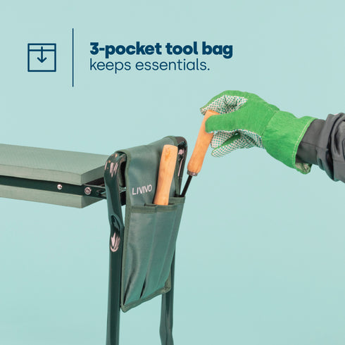 Garden Bench & Kneeler with Tool Bag