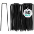 50 U-Shape Ground Pegs - Black