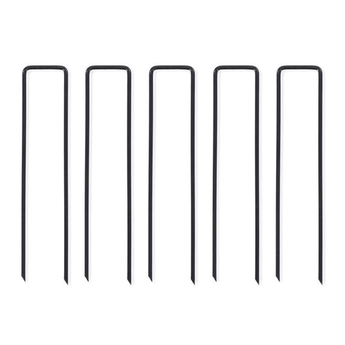 50 U-Shape Ground Pegs - Black