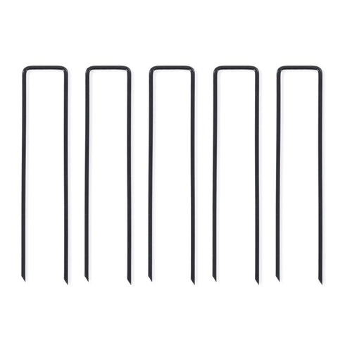 50 U-Shape Ground Pegs - Black