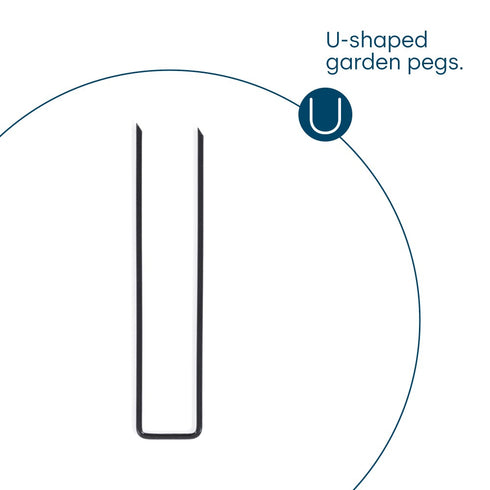 50 U-Shape Ground Pegs - Black