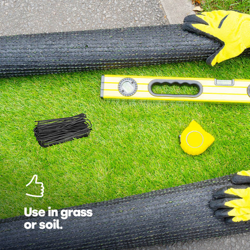 50 U-Shape Ground Pegs - Black