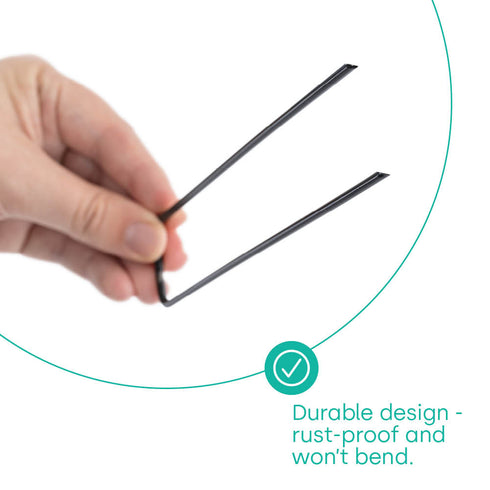 50 U-Shape Ground Pegs - Black