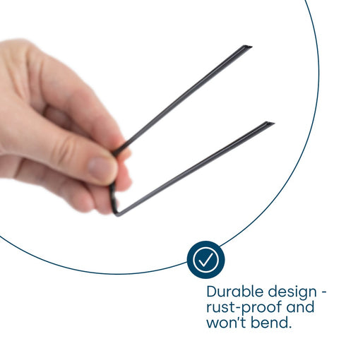 50 U-Shape Ground Pegs - Black