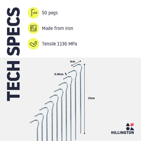 50 Tent Ground Pegs - Green