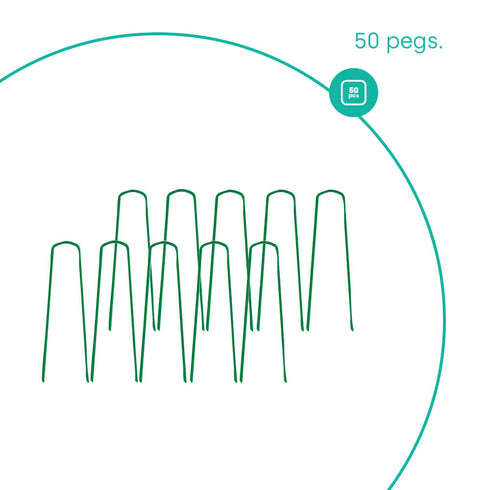 50 U-Shape Ground Pegs - Green