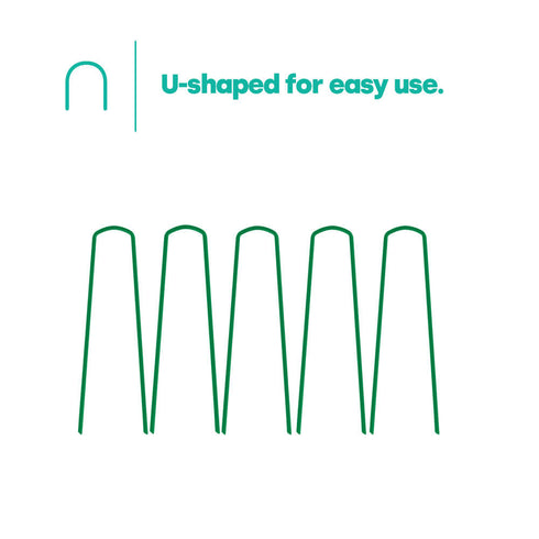 50 U-Shape Ground Pegs - Green