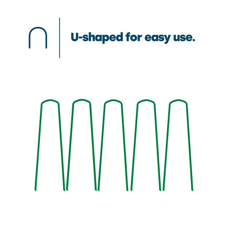 50 U-Shape Ground Pegs - Green