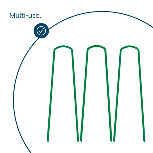 50 U-Shape Ground Pegs - Green