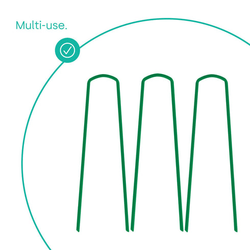 50 U-Shape Ground Pegs - Green