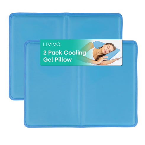 Livivo Cooling Gel Pillow Pad - Self-Cooling Insert for Hot Nights - Pillow 2 Pack
