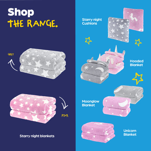 Starry Night Glow in the Dark Blanket - Grey