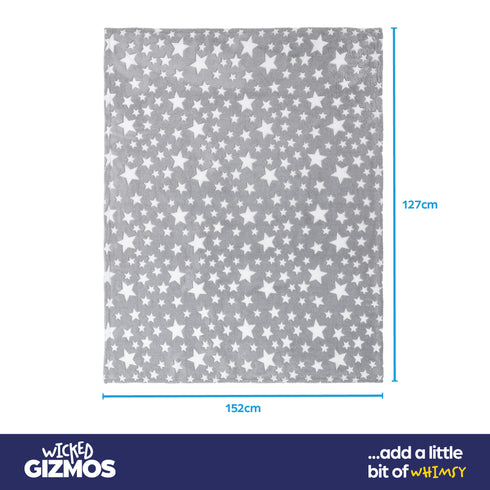 Starry Night Glow in the Dark Blanket - Grey