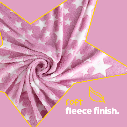 Starry Night Glow in the Dark Blanket - Pink
