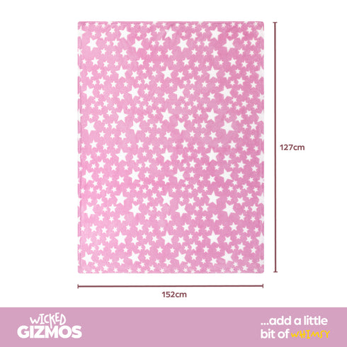 Starry Night Glow in the Dark Blanket - Pink