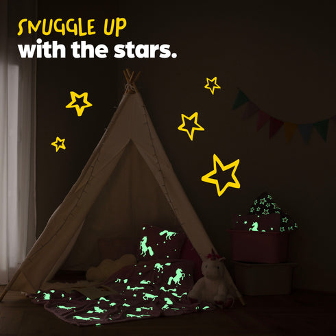 Unicorn Glow in the Dark Blanket - Pink