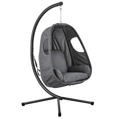 Luna Hanging Folding Egg Chair - Grey