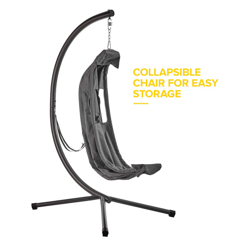 Luna Hanging Folding Egg Chair - Grey