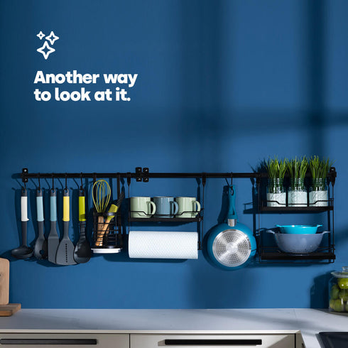 79cm Wall Mounted Rail - Black