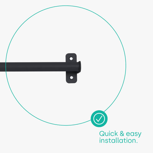50cm Wall Mounted Rail - Black