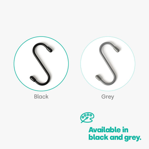 5PC Hanging 'S' Hooks - Black