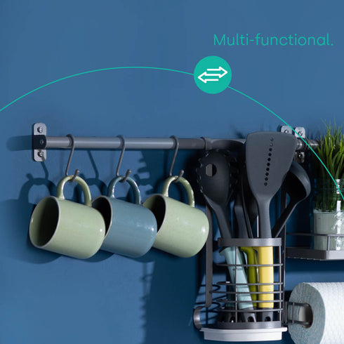 5PC Hanging 'S' Hooks - Grey