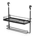 Kitchen Roll Holder with Shelf - Black