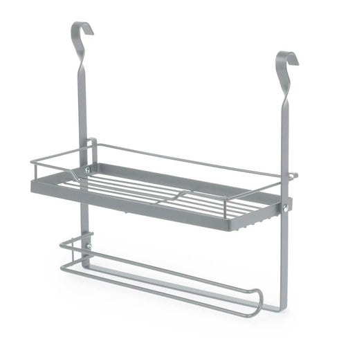 Kitchen Roll Holder with Shelf - Grey