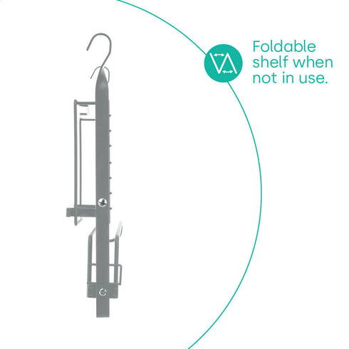 Kitchen Roll Holder with Shelf - Grey